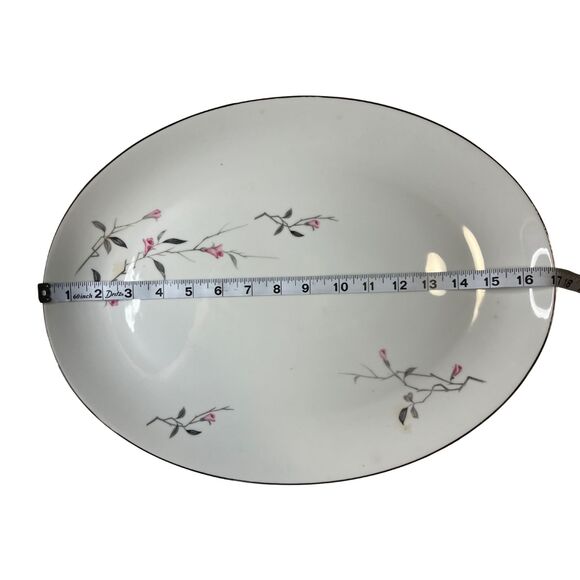 Cherry Blossom Fine China Oval Meat Platter 1067 Japan Vintage 16 Inch - Picture 3 of 6